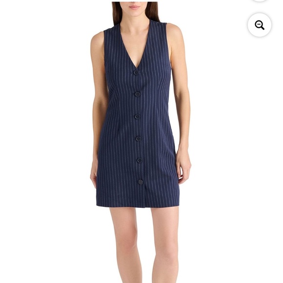 Steve Madden Dresses & Skirts - NWT Steve Madden Navy Pinstripe  Sleeveless Dress size small